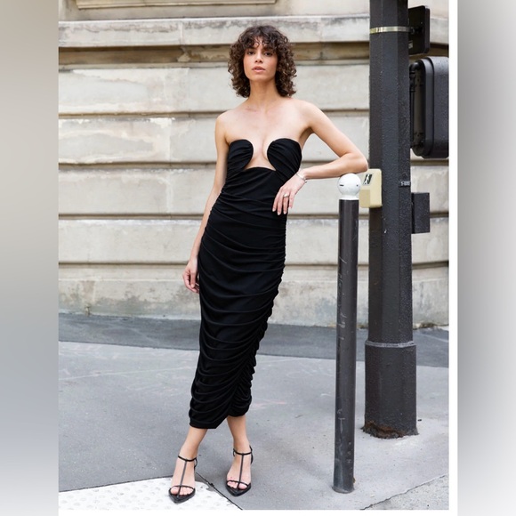 Pixie Market DOMINIQUE BUSTIER RUCHED DRESS-BESTSELLER $148 SZ M SOLD OUT ! - Picture 1 of 11